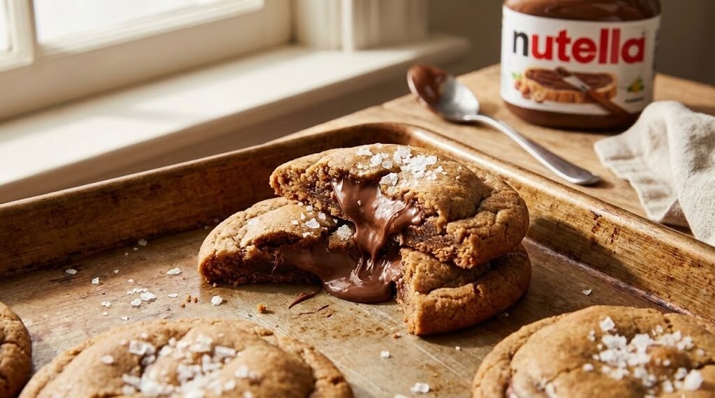 Nutella Stuffed Sea Salt Cookies