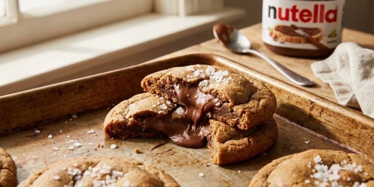 Nutella Stuffed Sea Salt Cookies