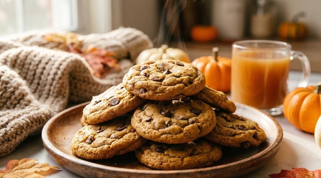Pumpkin Spice Chocolate Chip Cookies