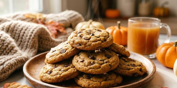 Pumpkin Spice Chocolate Chip Cookies
