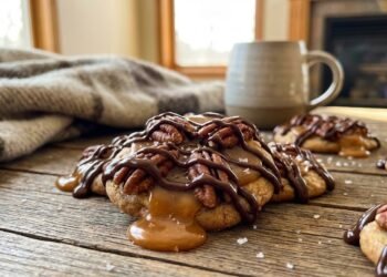 Turtle Pecan Cluster Cookies