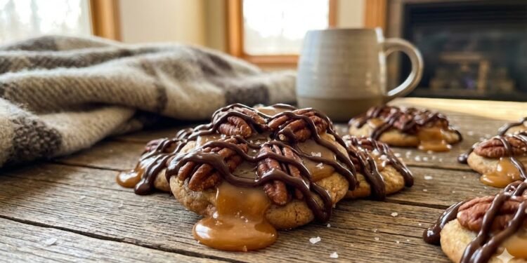 Turtle Pecan Cluster Cookies