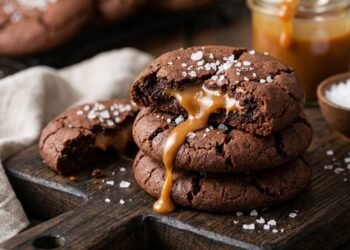 Salted Caramel Stuffed Chocolate Cookies