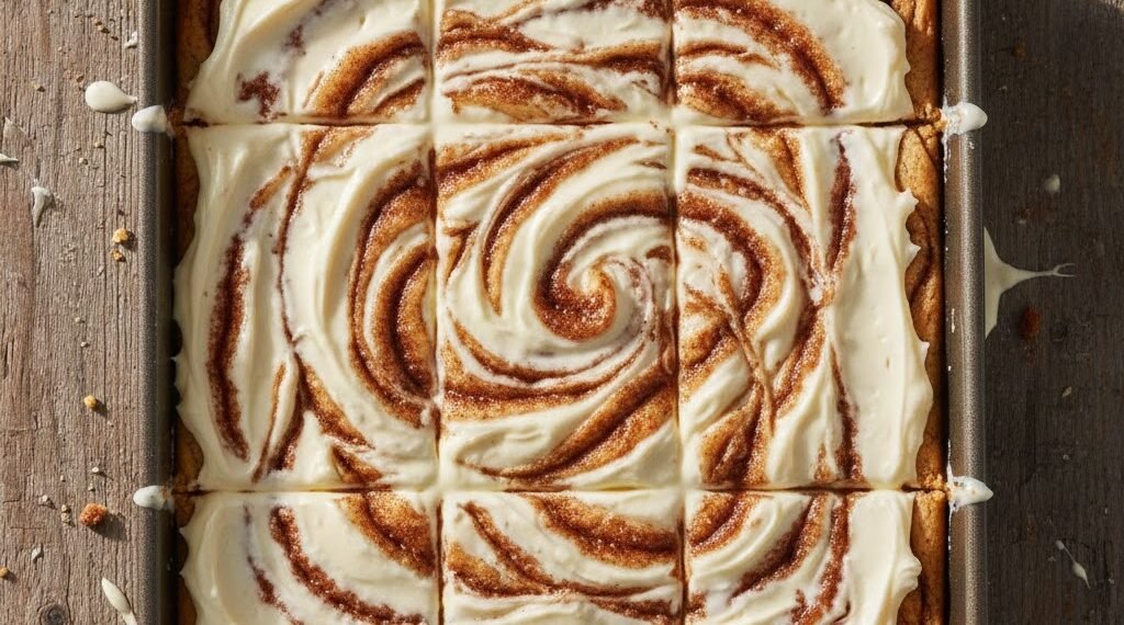 Cinnamon Roll Cookie Bars