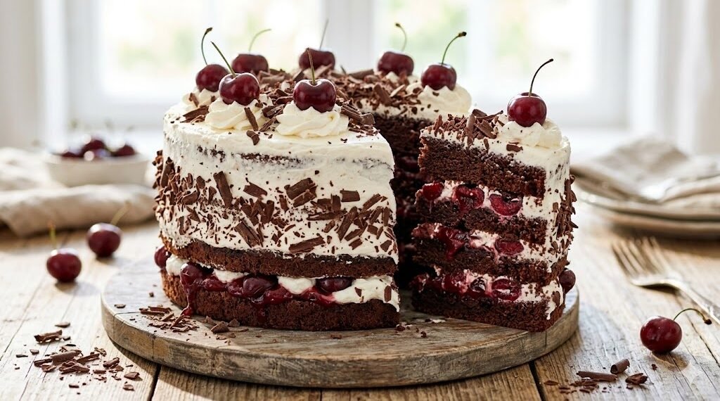 Black Forest Cake with Cherry Filling