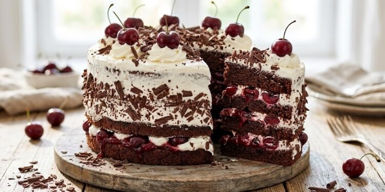 Black Forest Cake with Cherry Filling