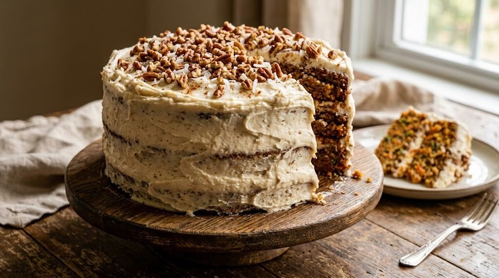 Moist Carrot Cake with Pecans