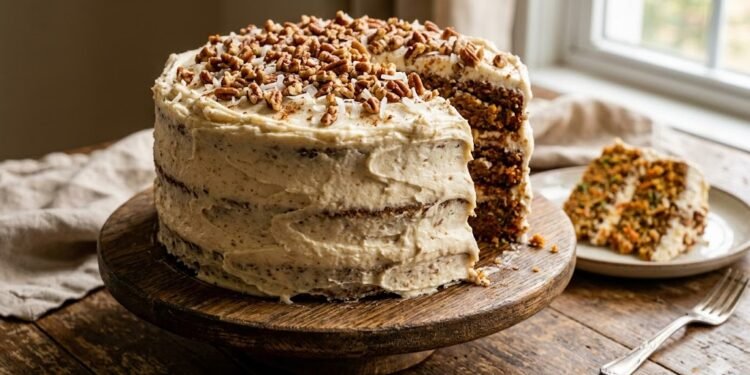 Moist Carrot Cake with Pecans